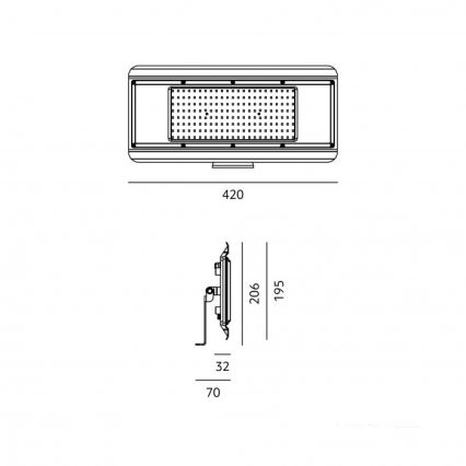 Apparecchio tecnico LED 4 in 1 MULTILUXO LED/200W/230V 4000K IP65 42 cm
