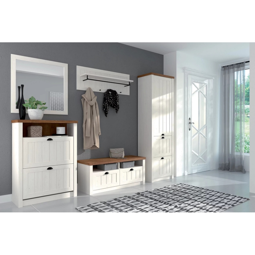 Appendiabiti a parete LEMAS 40x109 cm bianco