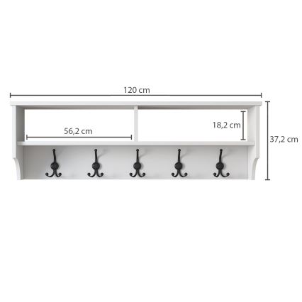 Appendiabiti a parete RANI 120x37,2 cm bianco