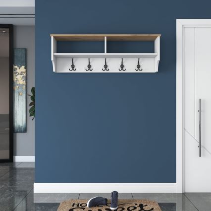 Appendiabiti a parete RANI 120x37x22 cm bianco/beige