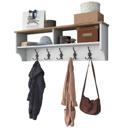 Appendiabiti a parete RANI 120x37x22 cm bianco/beige
