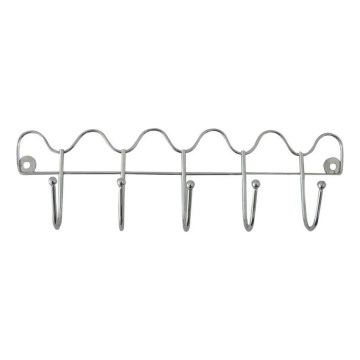Appendiabiti da parete 10x34,5 cm, finitura cromata lucida