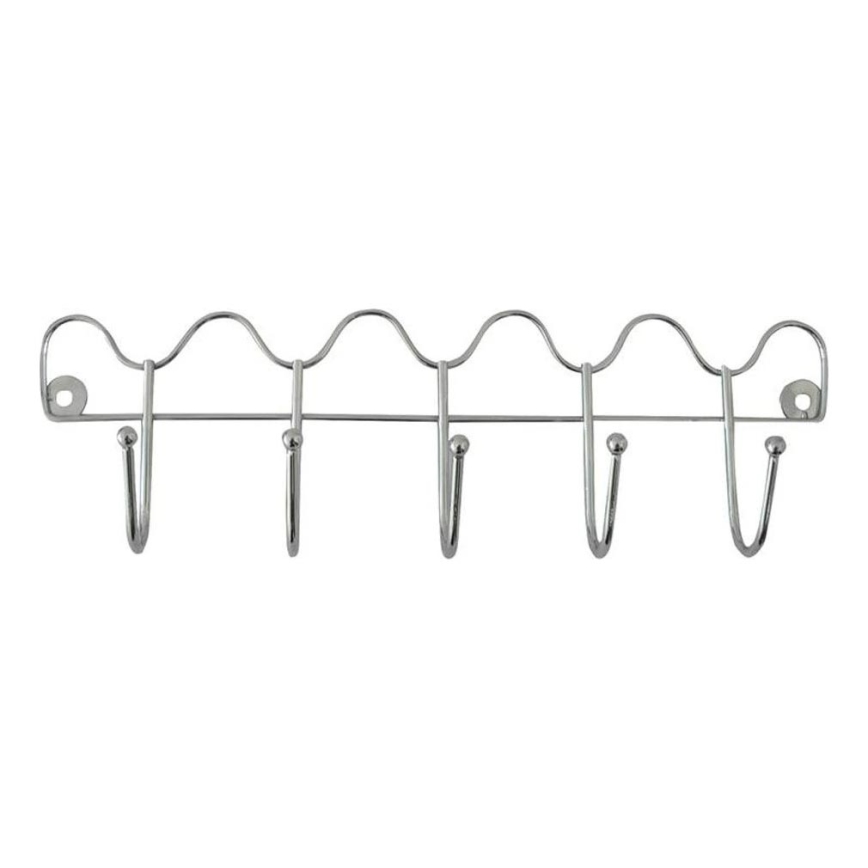 Appendiabiti da parete 10x34,5 cm, finitura cromata lucida