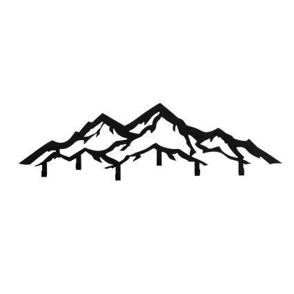 Appendiabiti da parete 80x25 cm Montagne