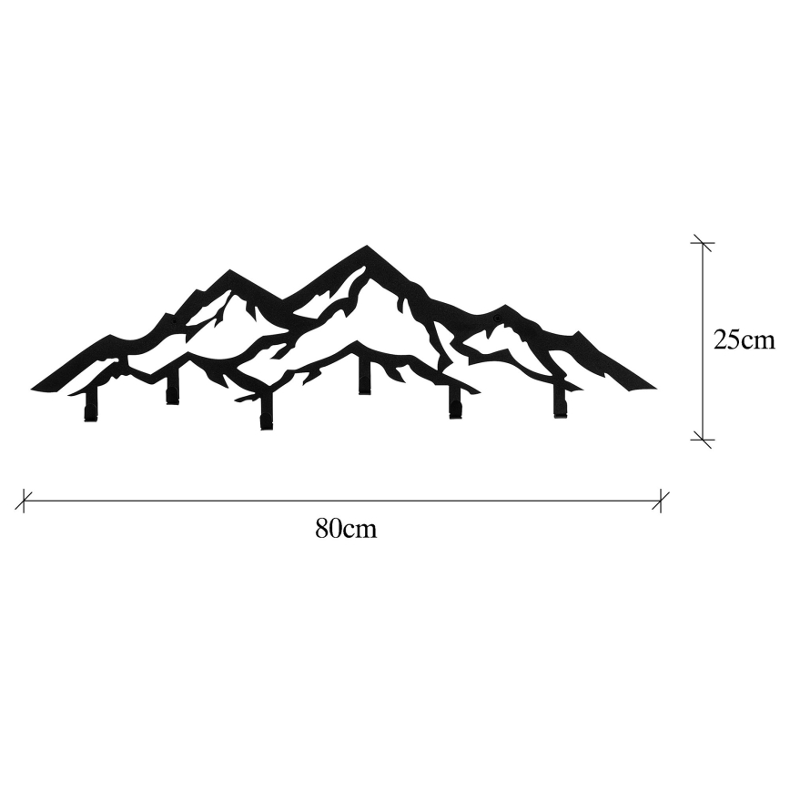 Appendiabiti da parete 80x25 cm Montagne