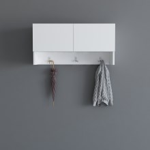 Appendiabiti da parete con vano portaoggetti POOL 30x60 cm bianco