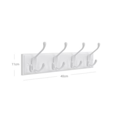 Appendiabiti da parete KATE 40x11x7 cm bianco