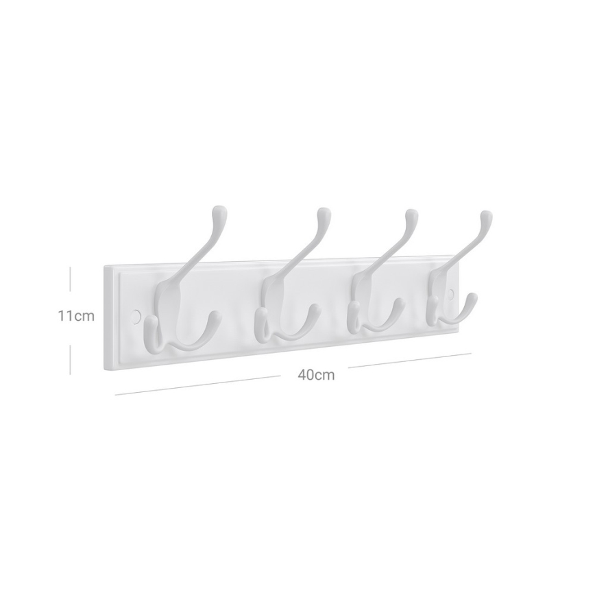 Appendiabiti da parete KATE 40x11x7 cm bianco