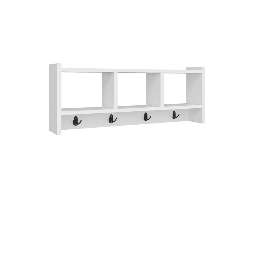 ARHome Appendiabiti da Parete, 60 x 20 x 12 cm, Bianco Opaco