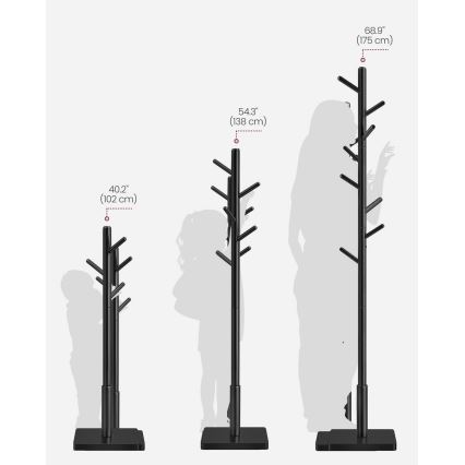 Appendiabiti da terra LINEA nero