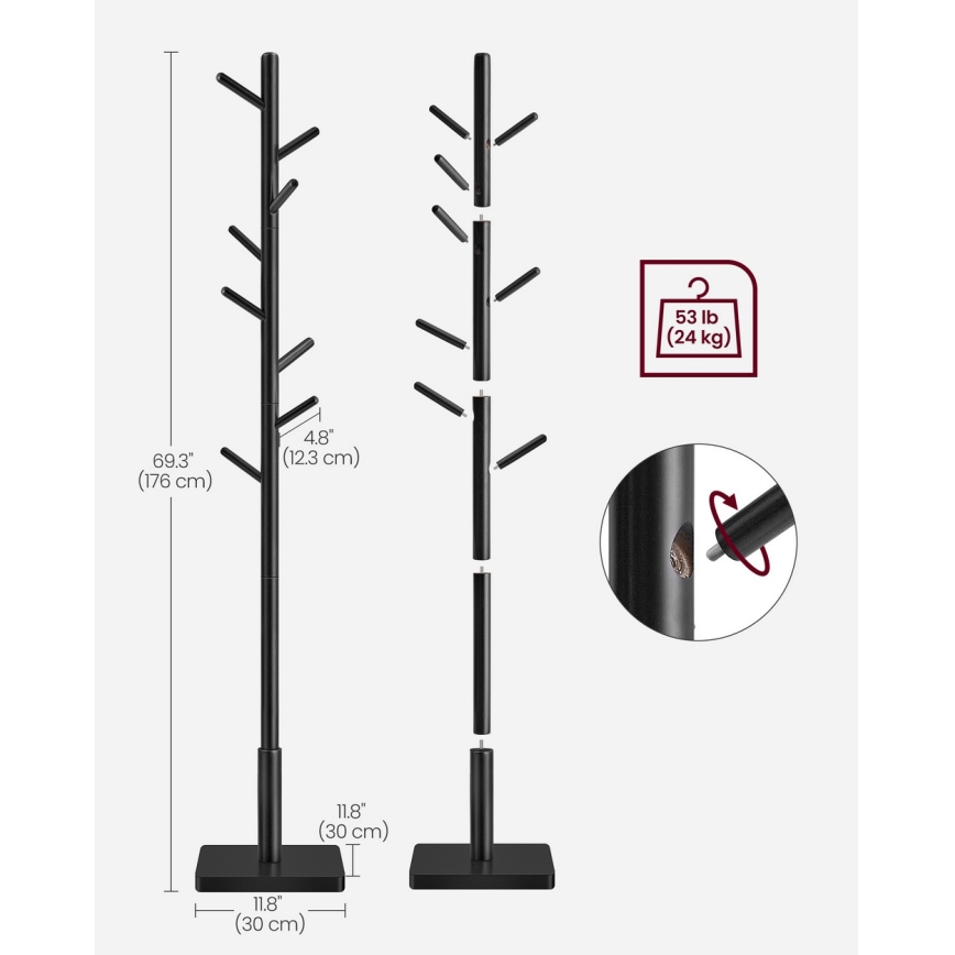 Appendiabiti da terra LINEA nero