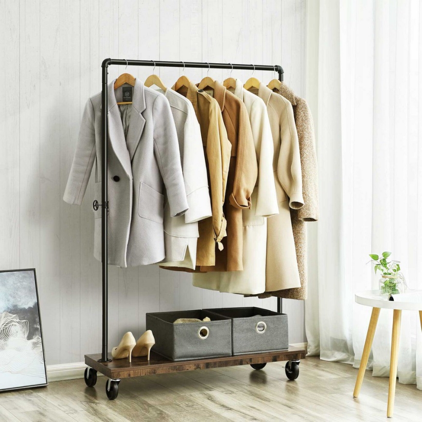 Appendiabiti da terra mobile LINEA marrone/nero