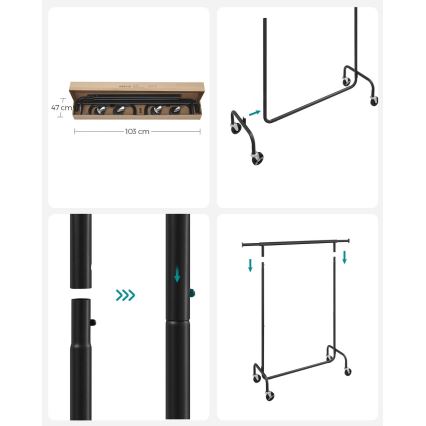 Appendiabiti mobile LINEA, nero