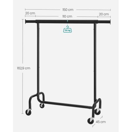 Appendiabiti mobile LINEA, nero