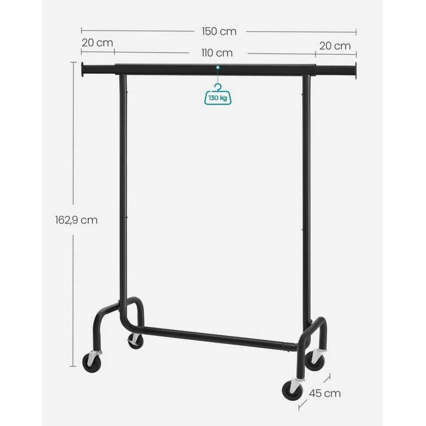 Appendiabiti mobile LINEA, nero