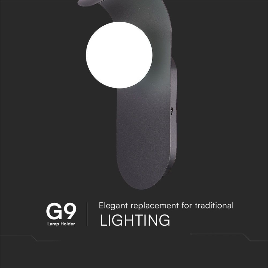 Applique 1xG9/5W/230V nero