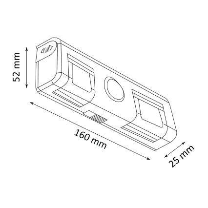 Applique a LED con sensore LED/3xAAA/4,5V
