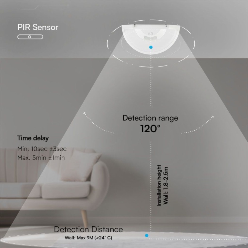 Applique a LED da bagno con sensore SAMSUNG CHIP LED/10W/230V 4000K IP54 bianco