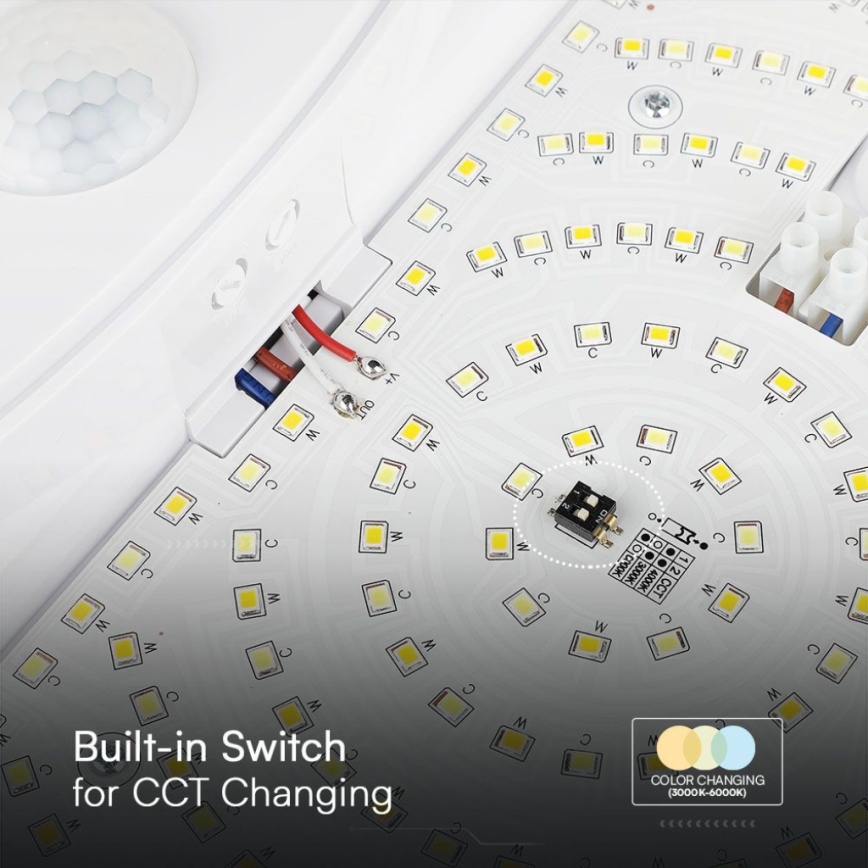 Applique a LED da bagno con sensore SAMSUNG CHIP LED/15W/230V 3000/4000/6000K IP44 bianco