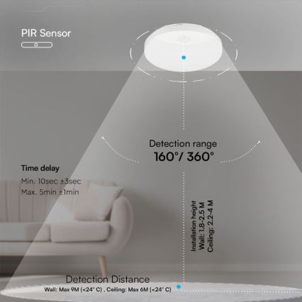 Applique a LED da bagno con sensore SAMSUNG CHIP LED/15W/230V 3000/4000/6000K IP44 bianco