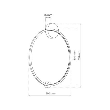 Applique a LED da bagno SATURNO LED/25W/230V IP44 antracite