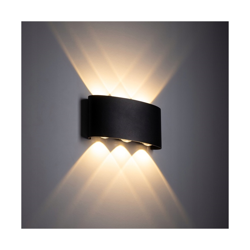Applique a LED da esterno ARROW 6xLED/1W/230V IP54 nero