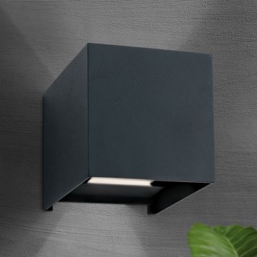 Applique a LED da esterno CUBE 2xLED/3W/230V IP54 antracite