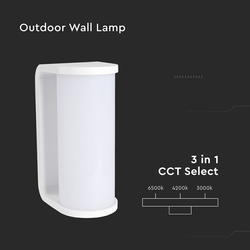 Applique a LED da esterno LED/12W/230V 3000/4200/6500K IP65 bianco