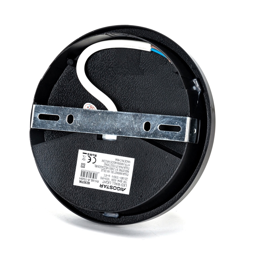 Applique a LED da esterno LED/15W/230V 6500K diametro 15,5 cm nero IP65