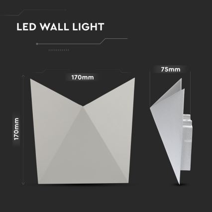 Applique a LED da esterno LED/5W/230V 3000K IP65 grigio