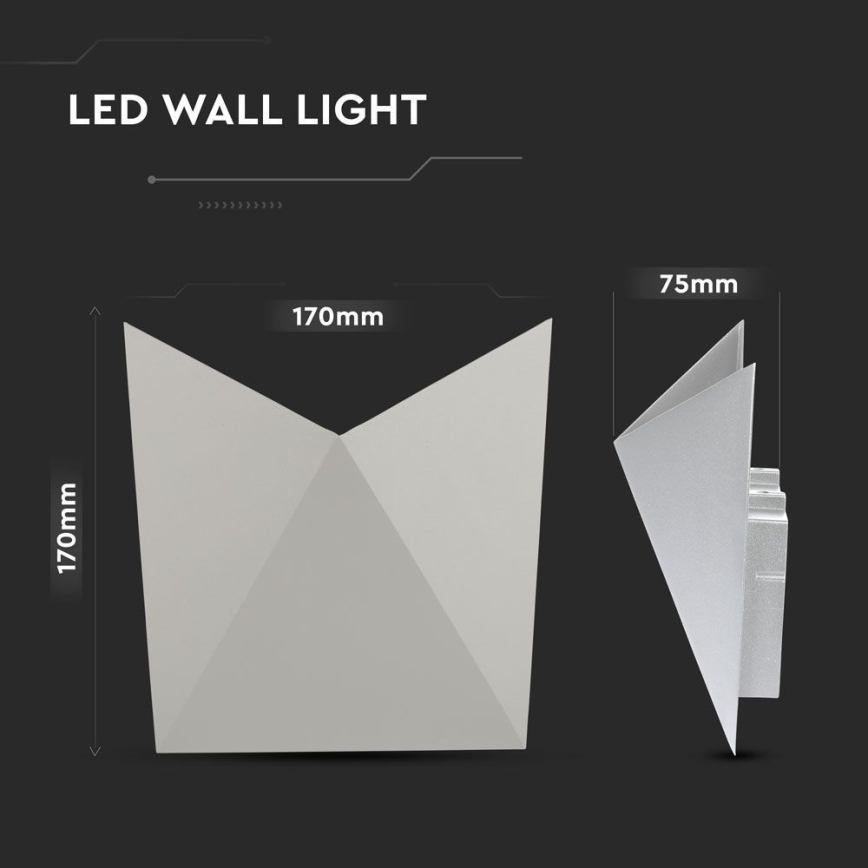 Applique a LED da esterno LED/5W/230V 3000K IP65 grigio