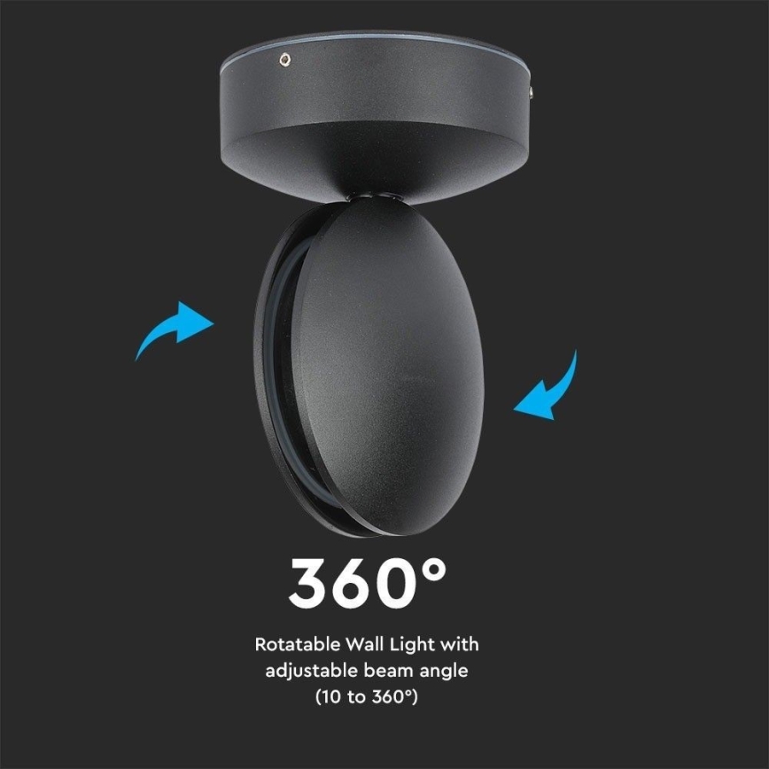 LED da esterno wall flexible chiaro LED/7W/230V 3000K IP65 nero