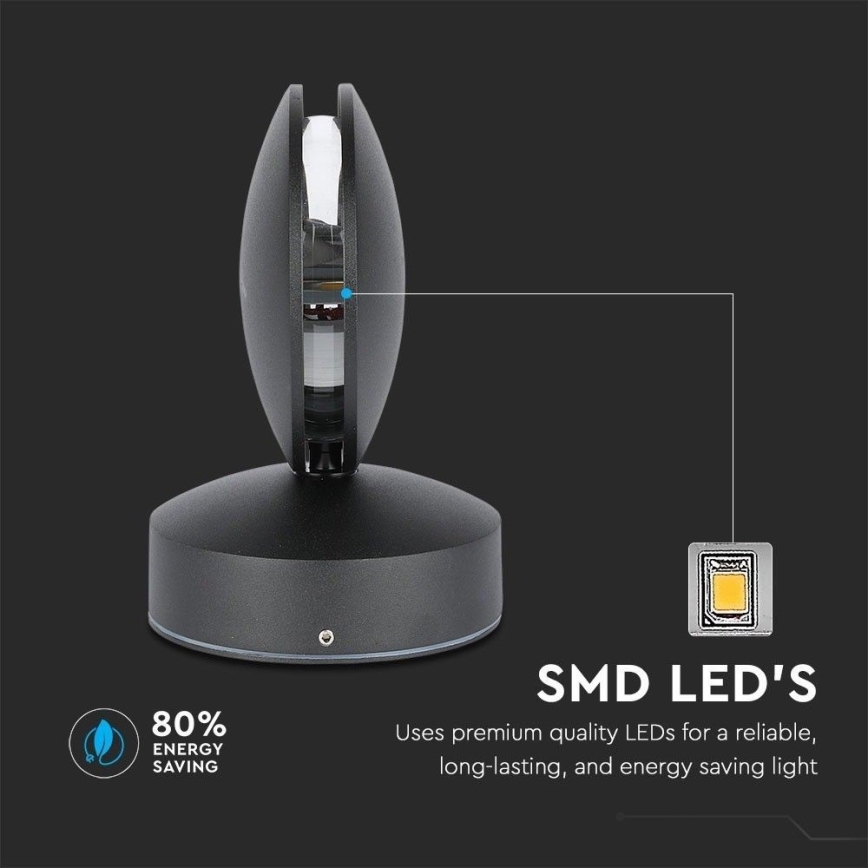 LED da esterno wall flexible chiaro LED/7W/230V 3000K IP65 nero