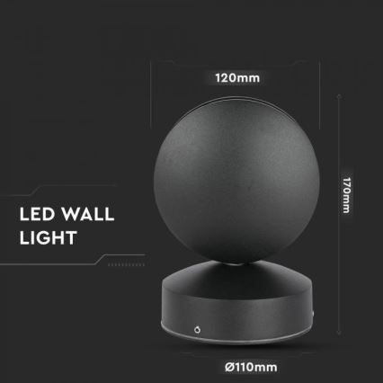 LED da esterno wall flexible chiaro LED/7W/230V 3000K IP65 nero