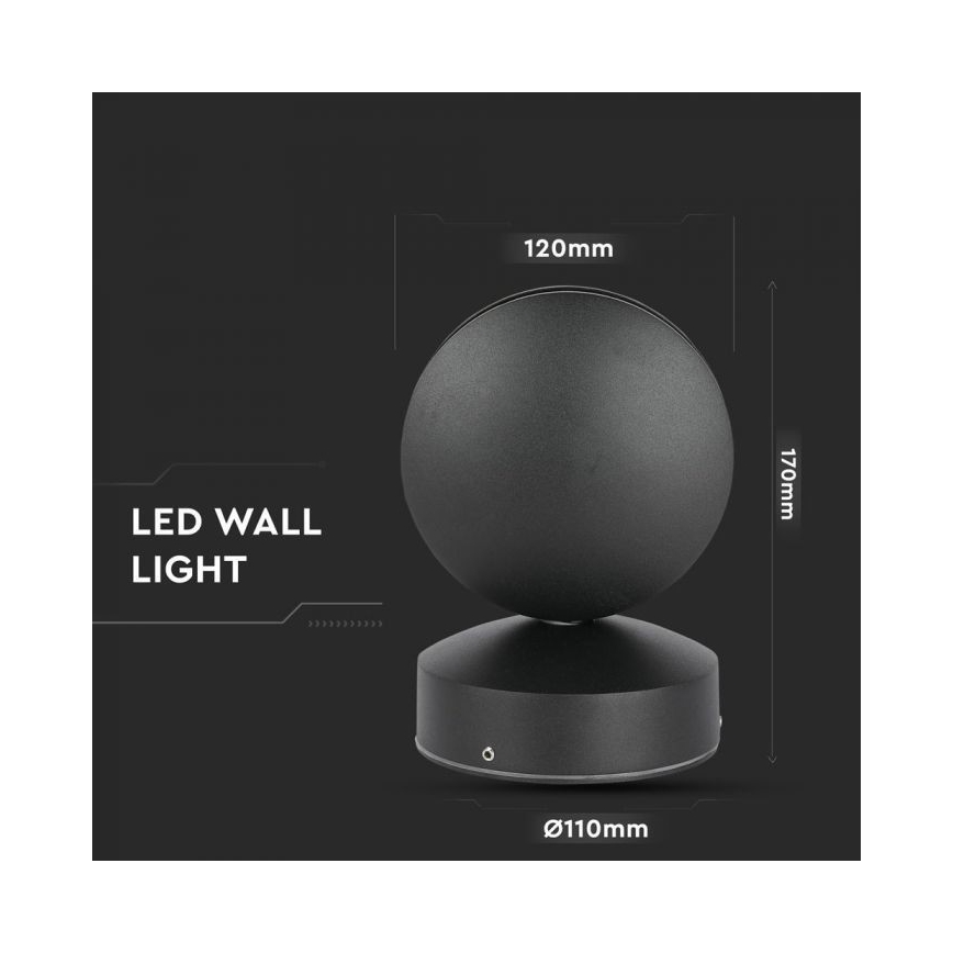 LED da esterno wall flexible chiaro LED/7W/230V 3000K IP65 nero