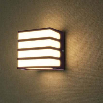 Applique a LED da esterno LED/8W/230V IP65 4000K marrone
