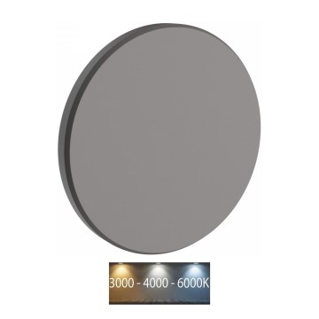 Applique a LED da esterno PIATTA LED/18W/230V 3000/4000/6000K diametro 25 cm IP44 grigio