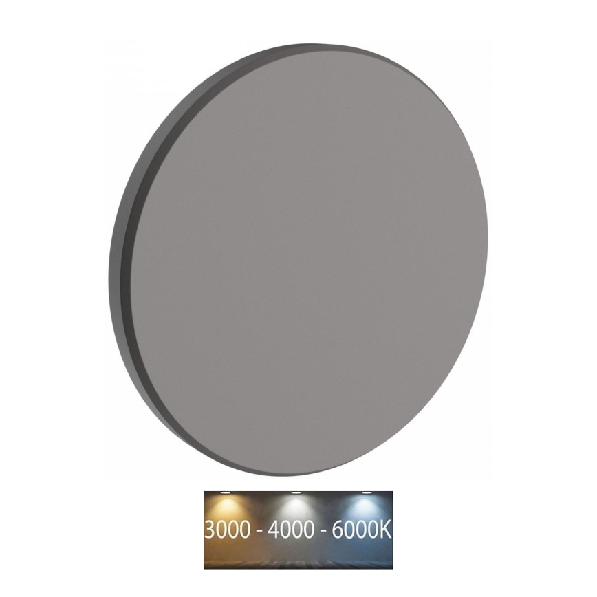 Applique a LED da esterno PIATTA LED/18W/230V 3000/4000/6000K diametro 25 cm IP44 grigio
