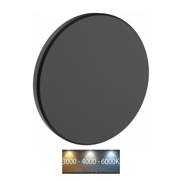 Applique a LED da esterno PIATTA LED/18W/230V 3000/4000/6000K diametro 25 cm IP44 nero