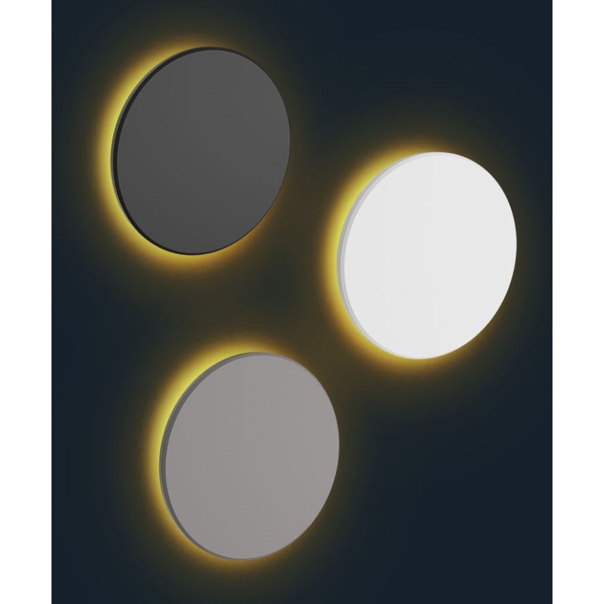 Applique a LED da esterno PIATTA LED/18W/230V 3000/4000/6000K diametro 25 cm IP44 grigio