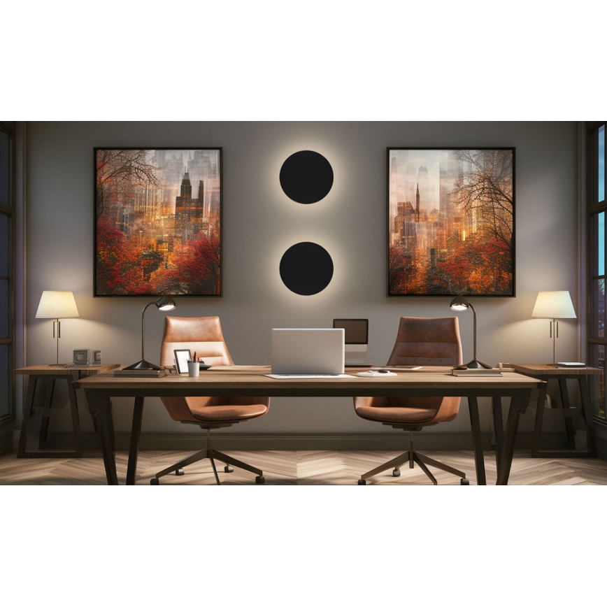 Applique a LED da esterno PIATTA LED/18W/230V 3000/4000/6000K diametro 25 cm IP44 nero