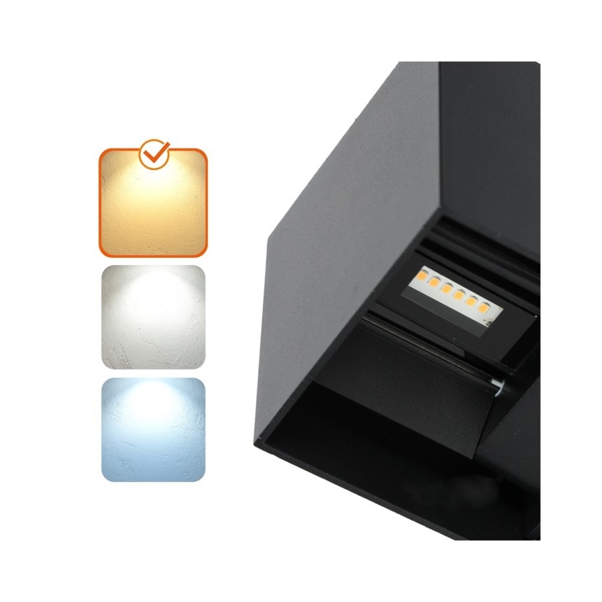 Applique a LED da esterno QUERK 2xLED/3W/230V 3000K IP54 nero