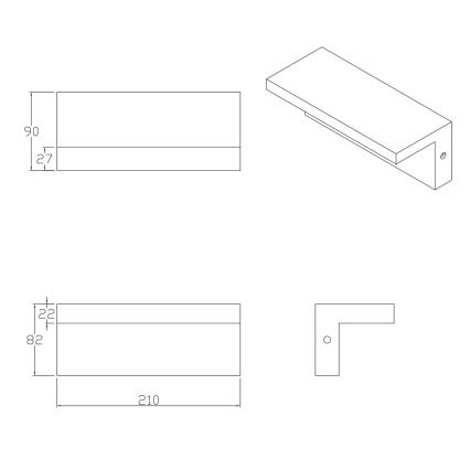 Applique a LED da esterno TESA LED/10W/230V IP54 nero