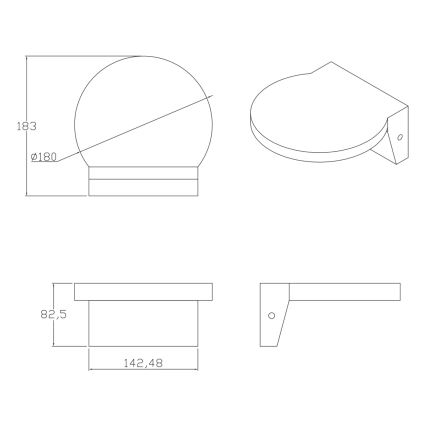 Applique a LED da esterno TESA LED/10W/230V IP54 nero