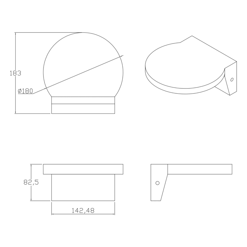 Applique a LED da esterno TESA LED/10W/230V IP54 nero