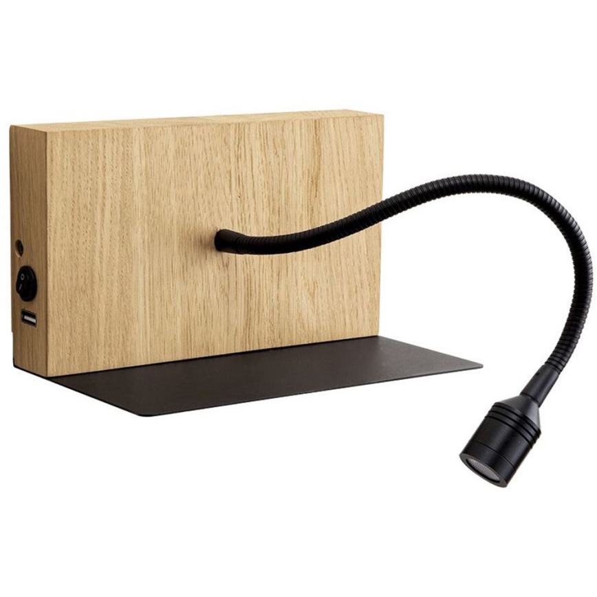 Applique a LED LECTOR LED/2,5W/230V USB quercia