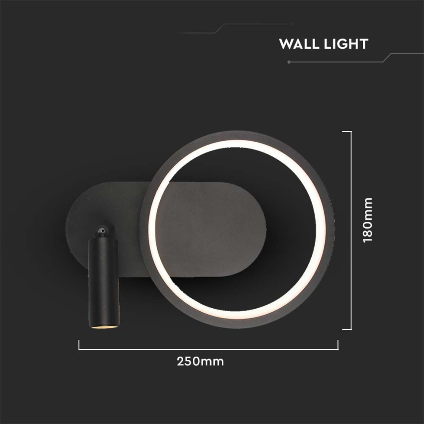 Applique a LED LED/14W/230V 3000K nero