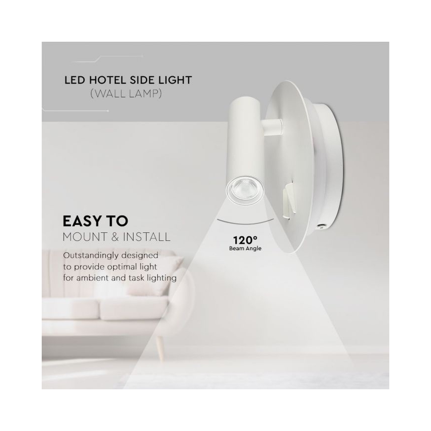 Applique a LED LED/3W/230V + LED/6W/230V 3000K bianco