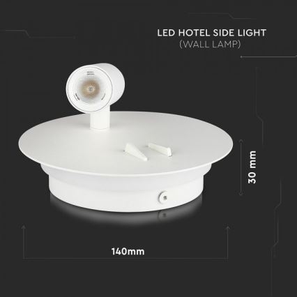 Applique a LED LED/3W/230V + LED/6W/230V 3000K bianco