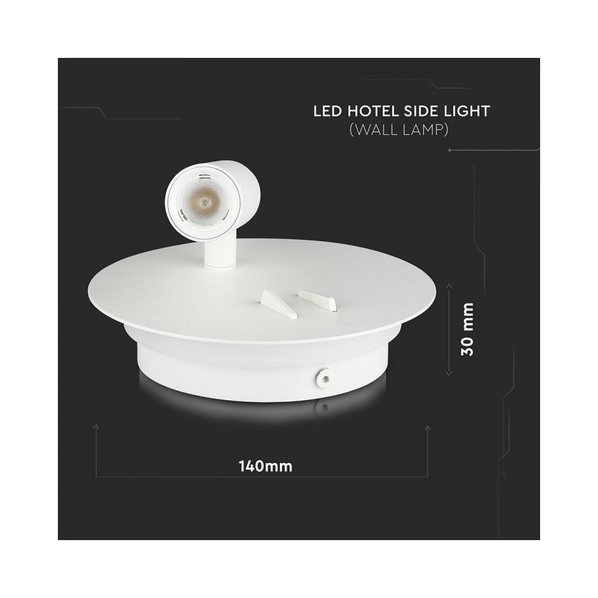 Applique a LED LED/3W/230V + LED/6W/230V 3000K bianco